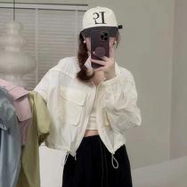 2024 spring and summer new Korean style casual versatile workwear style short stand-up collar jacket jacket womens sun protection jacket