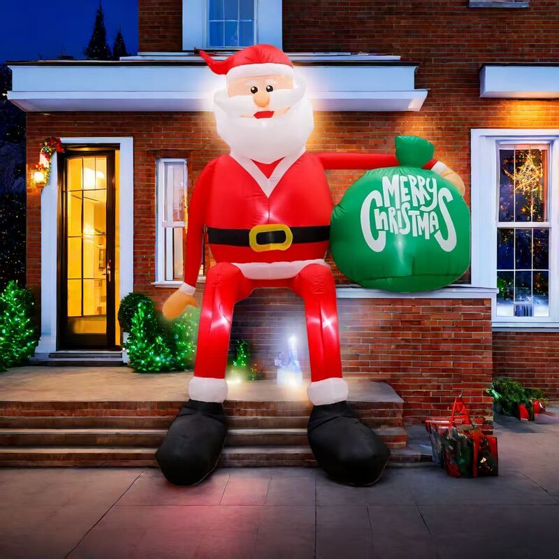 Christmas Decorations Inflatable Santa Claus Light-Up Hanging Ornaments Shop Window Scene Atmosphere Setup Decoration