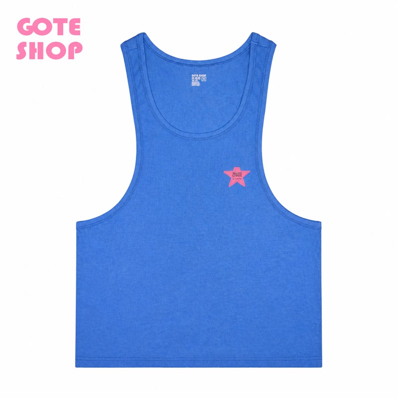 Gote Shop Vest [Zygote] Heart Hollow Embroidery Star Logo Men's Casual Loose Ribbed Vest