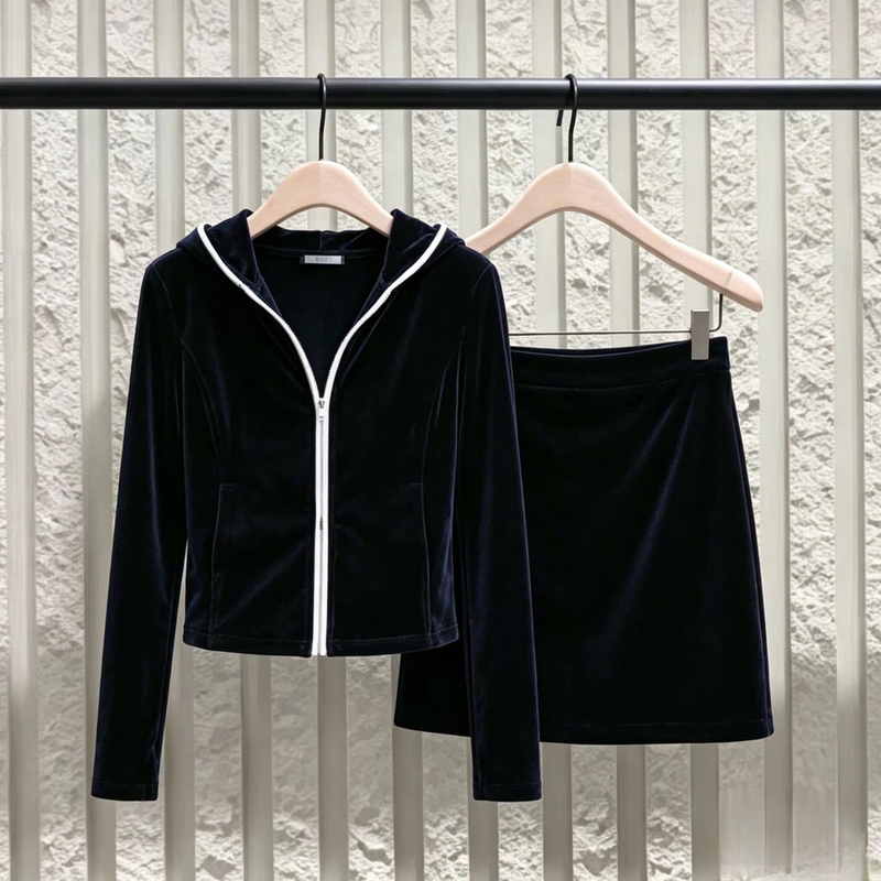 [Active Series] Mo Genuine Hooded Jacket 2026 Autumn New Product Velvet-Like Waist-Cinching Jacket Mbf3Jkt009