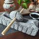 Blue Stone Grinding Wheel Tea Utensil, Stone Mortar from the Tang and Song Dynasties for Crushing Medicine, Traditional Tea Tray, Tea Powder Grinding Tool, Tea and Herbal Medicine