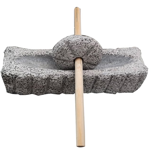 Blue Stone Grinding Wheel Tea Utensil, Stone Mortar from the Tang and Song Dynasties for Crushing Medicine, Traditional Tea Tray, Tea Powder Grinding Tool, Tea and Herbal Medicine