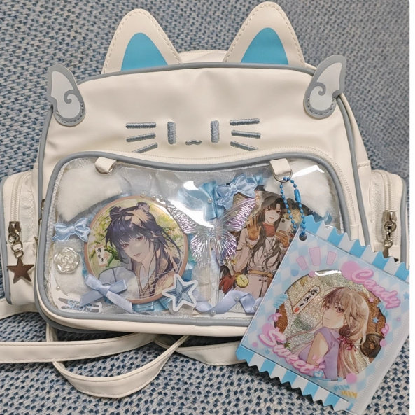 Y2K Millennial Hot Girl Pain Bag Mechanical Cat Backpack Cute Large Capacity 2024 New Model Single Shoulder Crossbody Bag