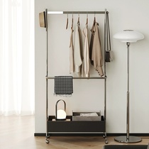 Simple solid wood bedroom creative floor-standing coat rack modern retro removable coat rack multi-functional storage rack