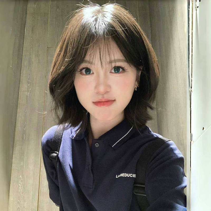 Seaweed Wig for Women, Short Hair, Short Curly Hair, Natural Bangs, Lolita, Daily Cute, Slightly Curly, Jk Full Head Wig Style Seaweed Wig for Women, Short Hair, Short Curly Hair, Natural Bangs, Lolita, Daily Cute, Slightly Curly, Jk Full Head Wig Style
