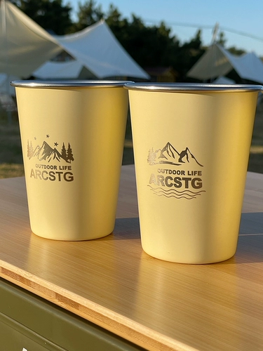 Портативный водяной чашка ARCSTG 304 Кубка из нержавеющей стали на открытом воздухе для кемпинга для бирбек
