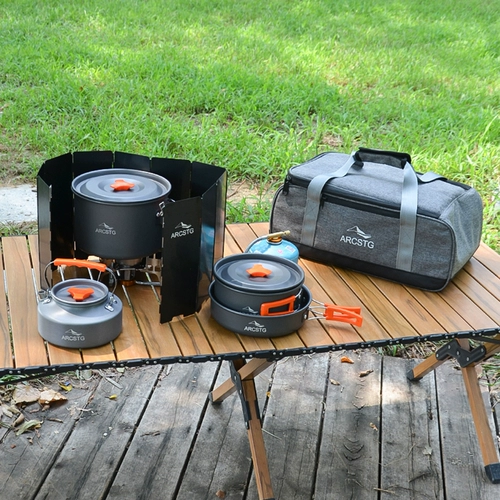 Дорожный портативный чайник для кемпинга, посуда для пикника, снаряжение, комплект