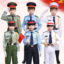 Kindergarten flag-raising hand uniforms primary and secondary school students honor guard military drum and pipe band childrens drum and bugle team costumes performance costumes
