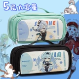 Genshin Impact, многослойный пенал для школьников, вместительная и большая высококачественная сумка для хранения, для средней школы