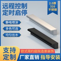 Stainless steel waterfall outlet garden courtyard water curtain wall water outlet water tank water feature wall fish pond water wall