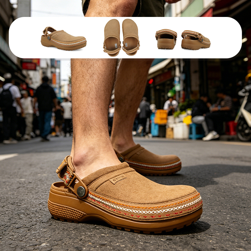 Crocs New Casual Shoes, Lightweight Faux Suede Stitched Clog, Unisex Lightweight Shoes 214048 Crocs New Casual Shoes, Lightweight Faux Suede Stitched Clog, Unisex Lightweight Shoes 214048
