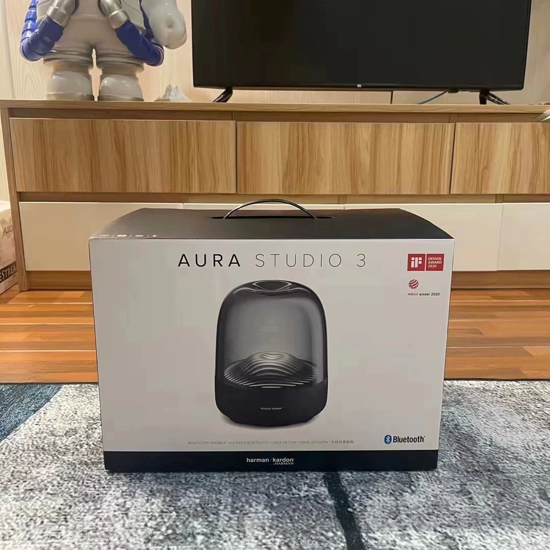 Глянцевый Harman Katon Aura Studio3 Crystal 4-го поколения беспроводная Bluetooth-колонка с тяжёлым сабвуфером барабанного типа
