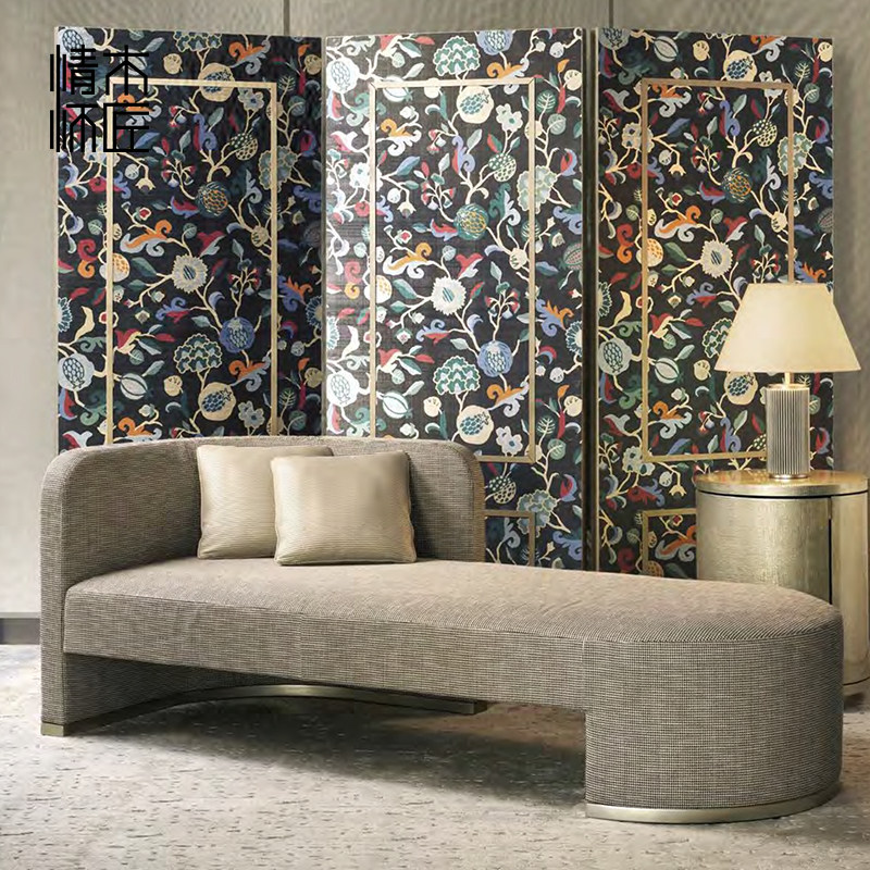 Modern light luxury New Chinese Armani armmani Advanced ordering Balcony Book House Cloth Art Casual courtestools-Taobao