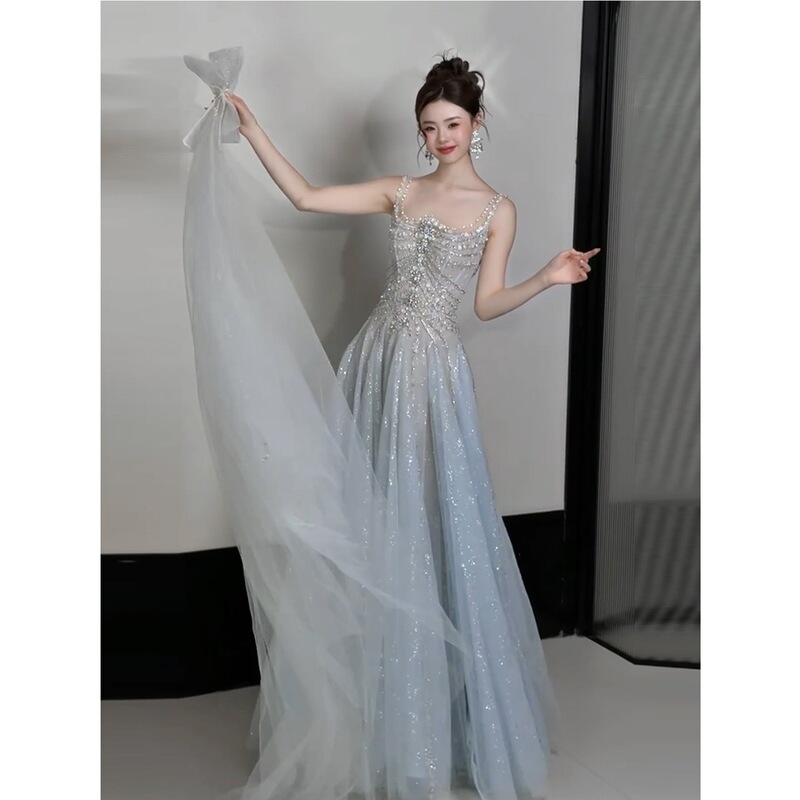 Evening Dress for Women, High-End, Light Luxury, Niche, Hostess Style, Ethereal, Student Birthday, Coming-Of-Age Ceremony, Elaborate Engagement Dress