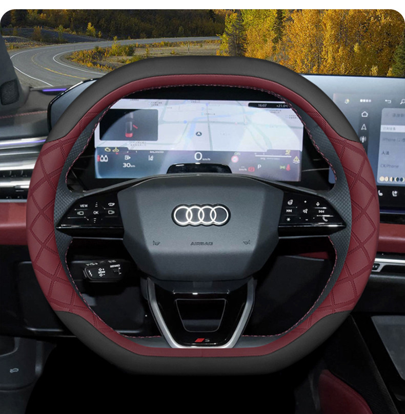 2026 Model Saic Faw Audi A5L Steering Wheel Cover, Ultra-Thin Car Steering Wheel Cover Specifically for Q4, Q5, Q6, and E-Tron