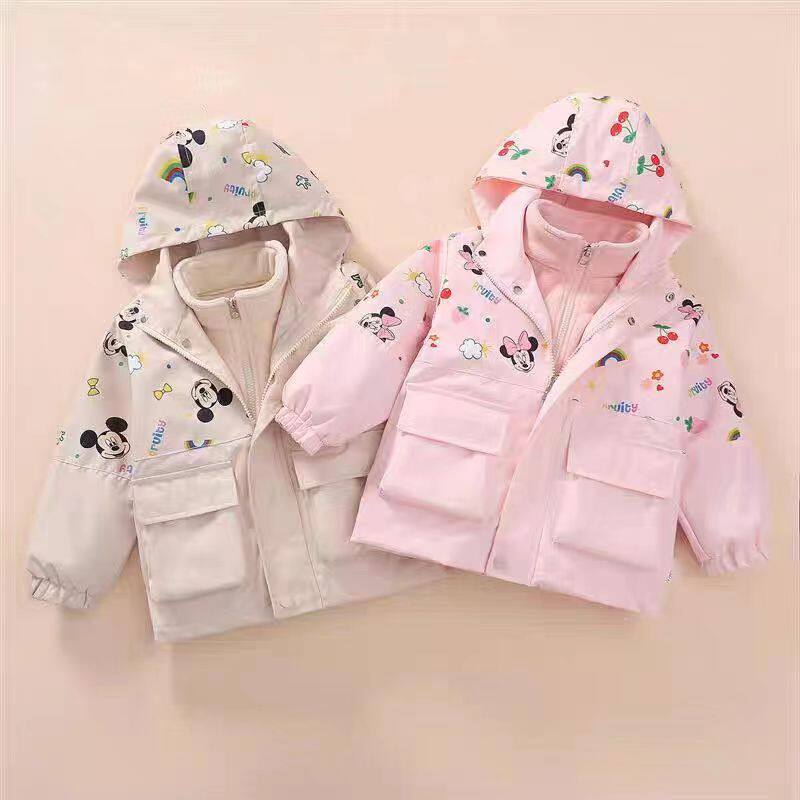 Children's three-in-one sub-machine clothes 2023 New waterproof girl detachable wind clothes boy autumn winter windproof jacket-Taobao
