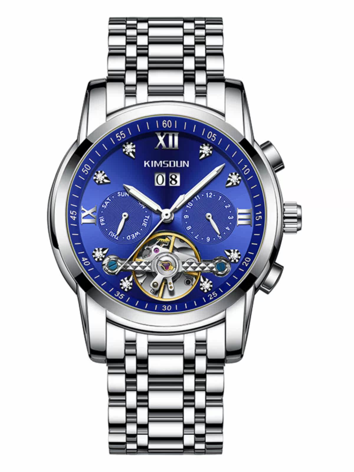 Automatic Mechanical Watch For Men Waterproof Calendar Glow_voghion.com