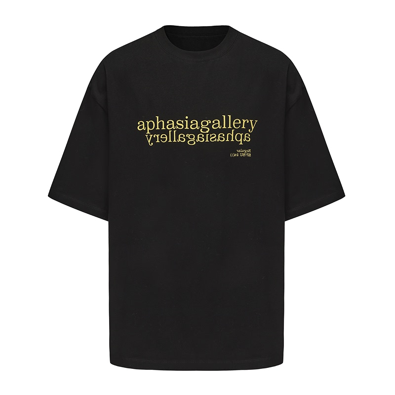 Aphasiagallery Summer Basic Five-Color Letter Logo Printed Short-Sleeved T-Shirt for Men and Women, Same Style