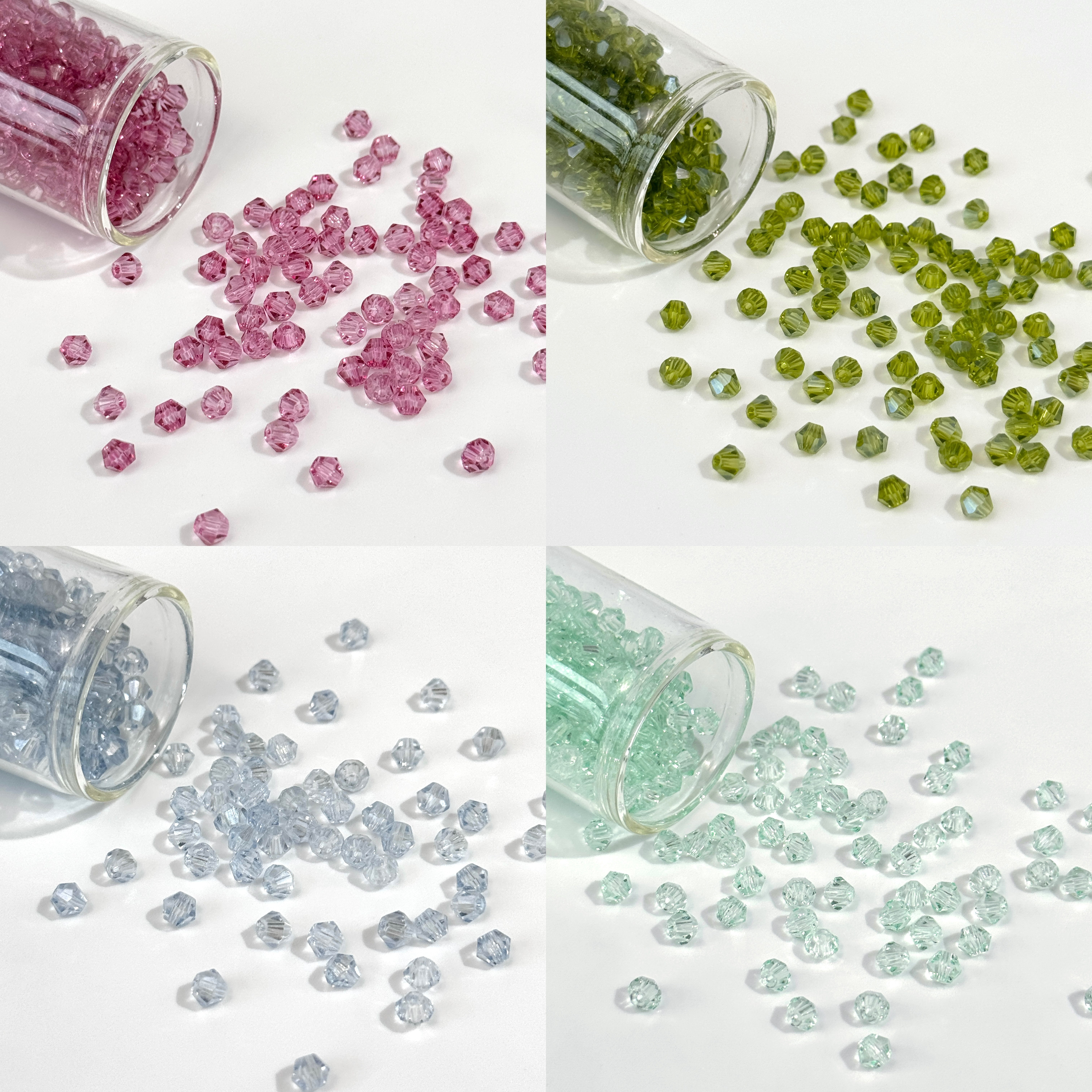 4mm半透明スピネルクリスタルビーズ、グオファクリスタルネックレスとブレスレットDIY材料アクセサリージュエリービーズ、ルースビーズのフルパック