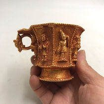 Antique collection copper gold-plated cup Eight Immortals wine cup tea cup home decoration ornaments