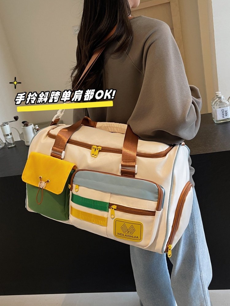 Short-Distance Travel Bag, Women's Large-Capacity Handbag, Crossbody Bag, Cute Maternity Bag, Business Trip Boarding Bag, Can Be Used as a Trolley Case