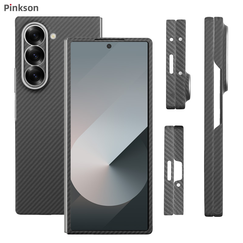 Pinkson Is Suitable for Samsung Zfold7 Phone Case W25 Ultra-Thin Zfold6 Protective Case Fold5 Kevlar Aramid Carbon Fiber Anti-Drop Full Coverage W24 Matte Hard Case New Business High-End Light