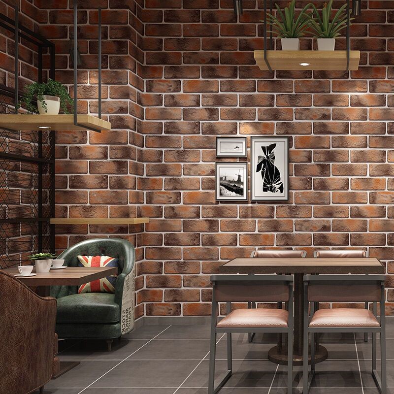 3D stereotypical brick retro brick brick wall paper red brick clothing store engineering wallpaper