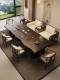 Song's Aesthetics Solid Wood Luohan Bed Tea Table and Chair Set Large Board Tea Table with Smart Socket for Office, Living Room, and Home Use