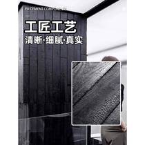 PU carbonized wood board burned fir board fire-burned wood black charcoal board black wood grain board wood veneer panel deep carbonized turtle cracks