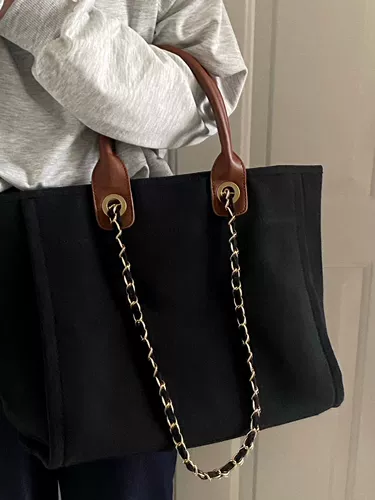 Ретро вместительный и большой шоппер, цепь, минималистичная сумка подмышку, портативная сумка через плечо, 2023