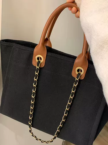 Ретро вместительный и большой шоппер, цепь, минималистичная сумка подмышку, портативная сумка через плечо, 2023