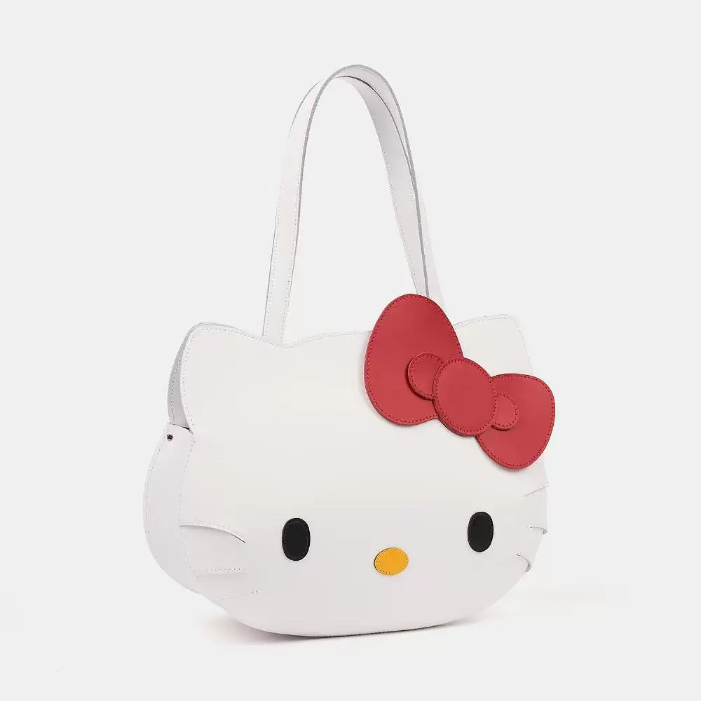 One-shoulder bag, small capacious design with bow, compact everyday shoulder purse