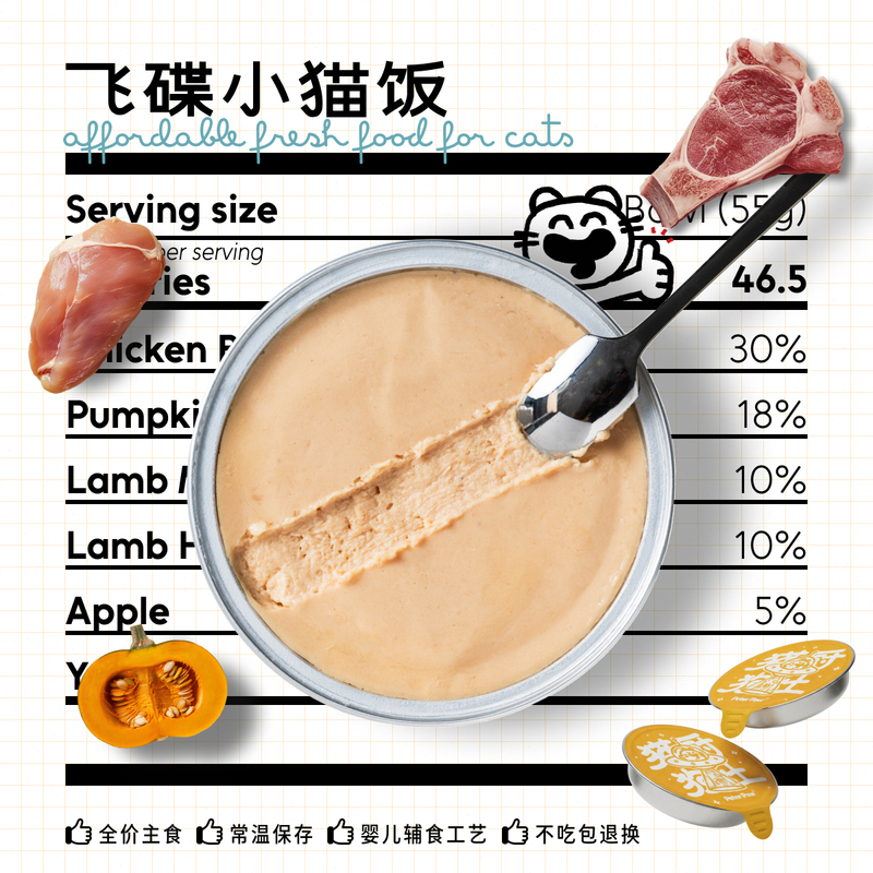 Cat Kitchen Dog Cooker Full Price Ufo Cat Food Wet Food Ready-To-Eat LAOSHU Cat Snacks Canned Food for Adult and Kitten Mixed Flavors