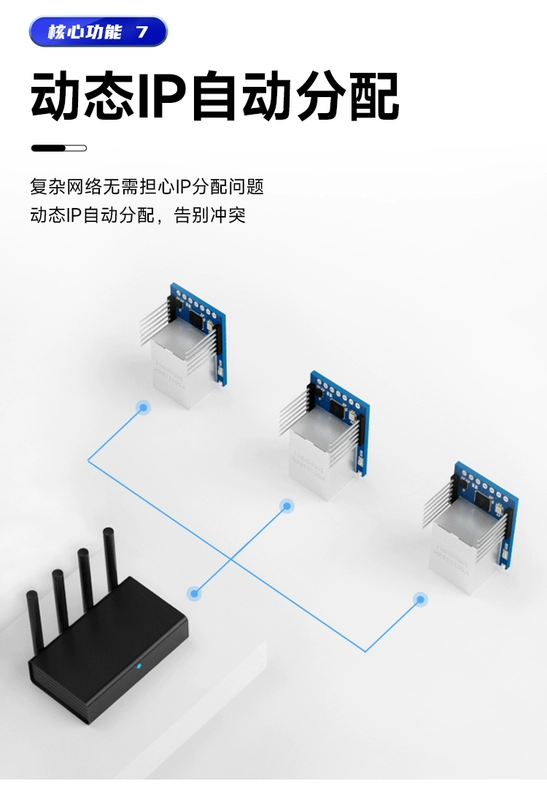 Ghim cổng mạng mô-đun RJ45 chính thức truyền trong suốt Máy chủ ModBus Cổng nối tiếp TTL đến cổng mạng Mô-đun Ethernet Cổng siêu mạng TCP/IP RTU cổng MQTT