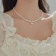 Light luxury freshwater pearl necklace for women, simple niche design, advanced clavicle chain necklace 2025 new hot style