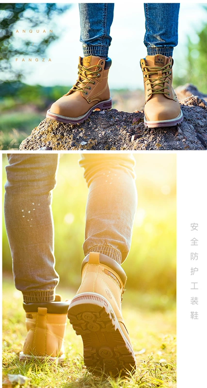 ủng bảo hộ cao su Giày bảo hộ lao động cao cấp bằng da bò, giày bảo hộ lao động có gân bò đáy chống va đập và chống đâm thủng cho nam giày bảo hộ lao động chống trượt chống mài mòn cho công trường xây dựng giày bảo hộ siêu nhẹ hàn quốc giày bảo hộ quân đội