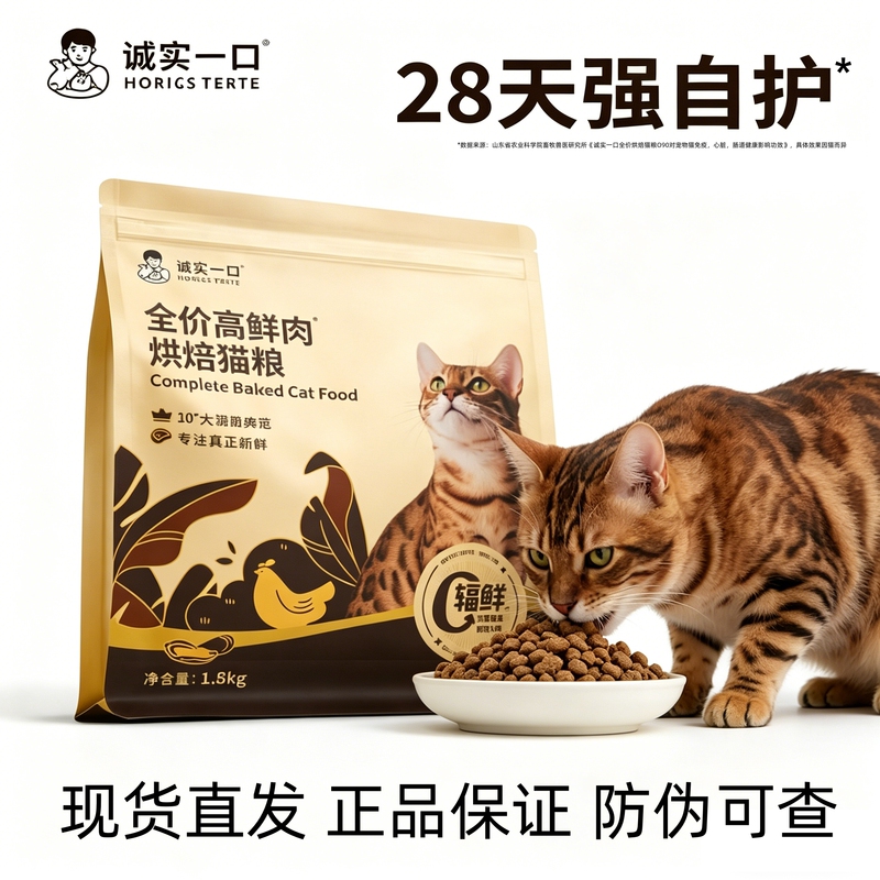 Honest Black Gold Small Gold Bag Baked Food Fresh Meat Kitten Adult Cat Complete Nutrition High Protein Cat Food for All Stages