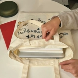 Шоппер, милый тканевый мешок с молнией, ручная роспись, японские и корейские