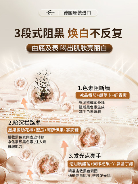 Germany imported LUOSHISEN ice crystal tomato sodium hyaluronate brightening drink to remove yellow, fade and whiten