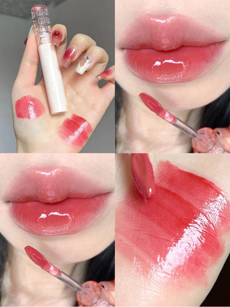 Mirror water light glass lip glazed woman lasting not easy to fall color lip red parity student tomato milk tea color bubble lip glazed-Taobao