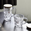 Japanese-Style Glacier Glass Water Cup with Handle for Girls, Home Use, Stylish and Beautiful Beverage Beer Cup with Portable Lid