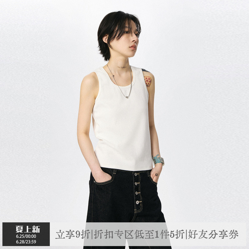 Sameuoo Free-Range Culture "Leave Blank Space" White 360g Heavyweight Tank Top T-Shirt for Women, Summer Unisex Sleeveless Top for Men Sameuoo Free-Range Culture "Leave Blank Space" White 360g Heavyweight Tank Top T-Shirt for Women, Summer Unisex Sleeveless Top for Men