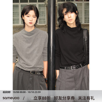 Sameuoo free range cultural chimney collar shoulder long sleeve t