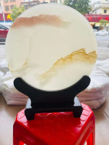 High-end natural jade safe buckle landscape ornaments jade wall living room entrance TV cabinet housewarming opening decoration gifts