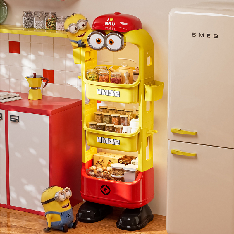 Living Room Dopamine Snack Cart Large Capacity Official Minions Children's Toy Storage Rack Cartoon Storage Cabinet