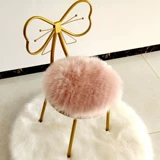 Полый стул из искусственной шерсти, стул-бабочка, круглое одеяло, утолщенный эркер, меховая барная стойка, туалетный стул, круглый пол