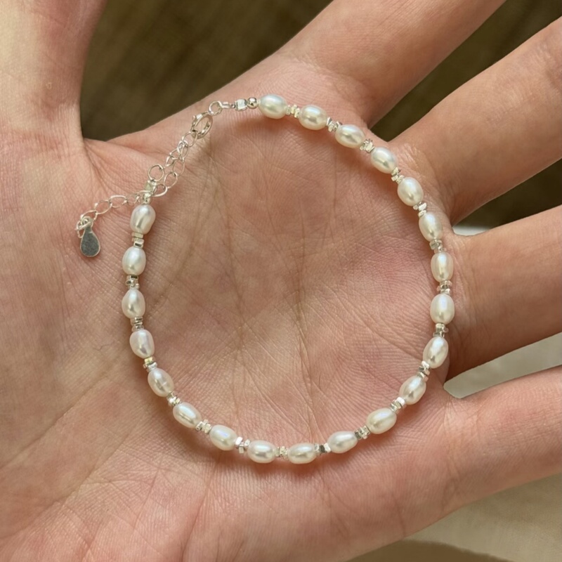 999 Pure Silver Suitable for Summer, Broken Silver Pearl Bracelet for Women, 2025 New Style, Light Luxury Niche Bracelet Jewelry 999 Pure Silver Suitable for Summer, Broken Silver Pearl Bracelet for Women, 2025 New Style, Light Luxury Niche Bracelet Jewelry