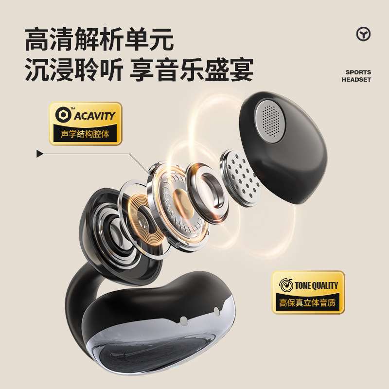 Newman Bluetooth Headset Open-Type Non-In-Ear Wireless Ear Clip Type Air Conduction Cycling and Running Sports Hm-20