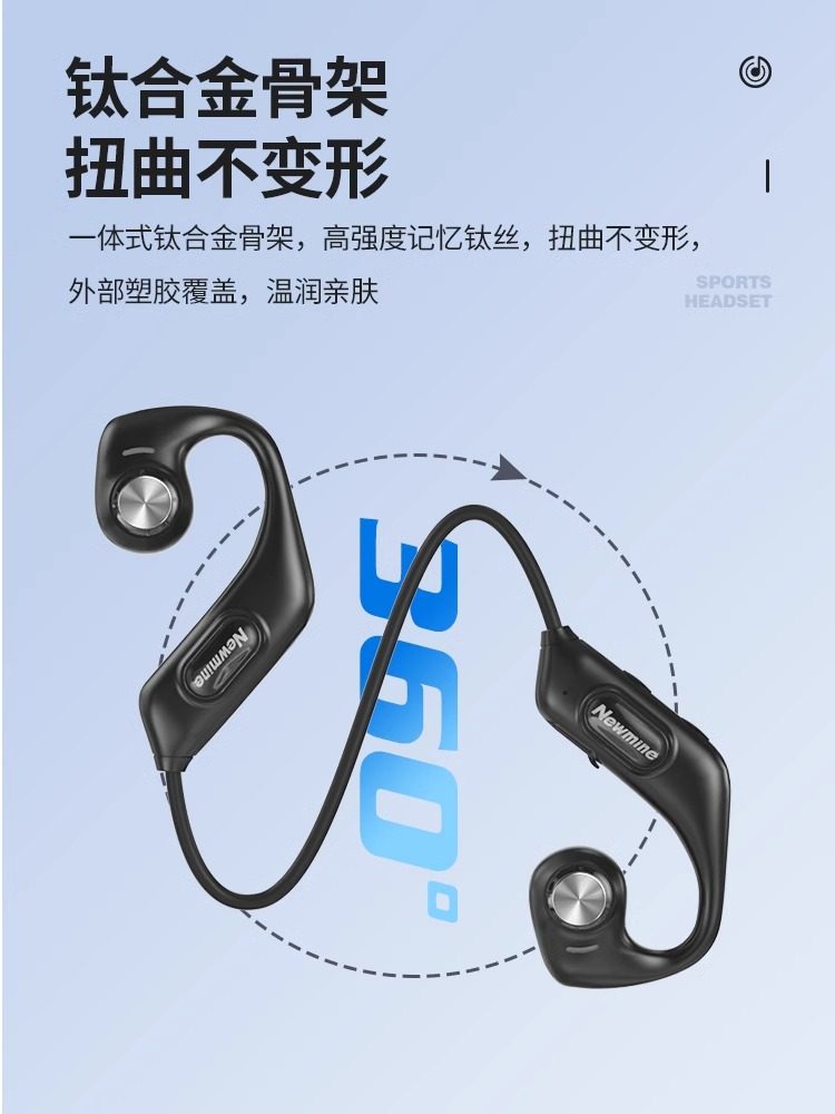 Newman Bluetooth Earphones, Over-Ear Wireless Air Conduction Open-Type Sports Running Phone Ge13