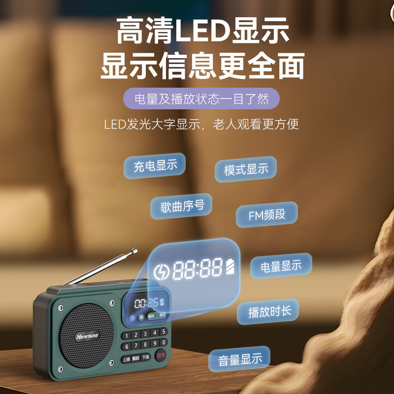 Newman Small Music Player USB Flash Drive Square Dance Speaker Wireless Mini Portable Card-Insertable Bluetooth Speaker